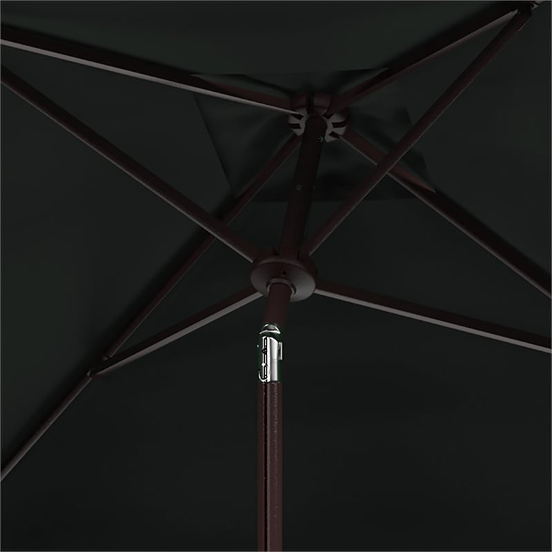 Safavieh Zimmerman 7.5 Ft Square Metal and Fabric Market Umbrella in Green