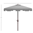 Safavieh Zimmerman 7.5 Ft Square Metal and Fabric Market Umbrella in Gray /White
