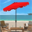 Safavieh Zimmerman 7.5 Ft Square Metal and Fabric Market Umbrella in Red / White