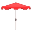 Safavieh Zimmerman 7.5 Ft Square Metal and Fabric Market Umbrella in Red / White