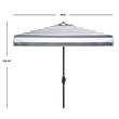 Safavieh Elsa Fashion Line 7.5 Ft Square Metal and Fabric Umbrella in Navy/White