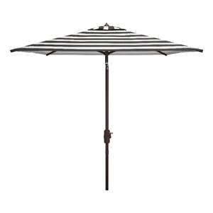 Safavieh Iris Fashion Line 7.5 Ft Square Metal and Fabric Umbrella inBlack/White