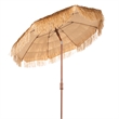 Safavieh Hilo 6.5 Ft Tiki Metal and Fabric Beach Umbrella in Brown