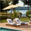 Safavieh Iris 7.5  Square Metal and Fabric Umbrella in Yellow
