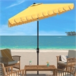 Safavieh Elegant Valance 7.5 Ft Square Metal and Fabric Crank Umbrella in Yellow