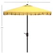 Safavieh Elegant Valance 7.5 Ft Square Metal and Fabric Crank Umbrella in Yellow