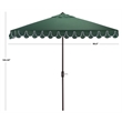 Safavieh Elegant Valance 7.5 Ft Square Aluminum Umbrella in Green / White