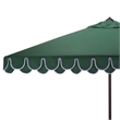 Safavieh Elegant Valance 7.5 Ft Square Aluminum Umbrella in Green / White