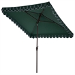 Safavieh Elegant Valance 7.5 Ft Square Aluminum Umbrella in Green / White