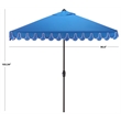 Safavieh Elegant Valance 7.5 Ft Square Aluminum Umbrella in  Blue / White