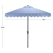 Safavieh Elegant Valance 7.5 Ft Square Aluminum Umbrella in Baby Blue / White