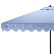 Safavieh Elegant Valance 7.5 Ft Square Aluminum Umbrella in Baby Blue / White