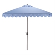 Safavieh Elegant Valance 7.5 Ft Square Aluminum Umbrella in Baby Blue / White