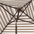 Safavieh Athens 7.5 Ft  Square Metal and Fabric Crank Umbrella in Beige / White
