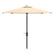 Safavieh Athens 7.5 Ft  Square Metal and Fabric Crank Umbrella in Beige / White