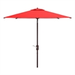 Safavieh Athens 7.5 Ft  Square Metal and Fabric Crank Umbrella in Red