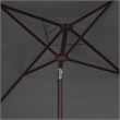 Safavieh Milan Fringe 7.5 Ft Square Metal and Fabric Crank Umbrella in Gray