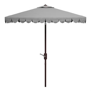Safavieh Venice 7.5 Ft Square Metal and Fabric Crank Umbrella in Gray