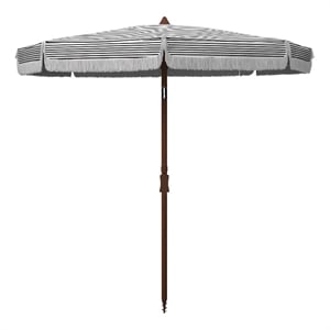 Safavieh Copen 6.5 Ft Metal and Fabric Beach Umbrella in Black / White