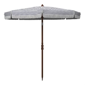 Safavieh Copen 6.5 Ft Metal and Fabric Beach Umbrella in Navy / White