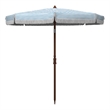 Safavieh Copen 6.5 Ft Metal and Fabric Beach Umbrella in Baby Blue / White