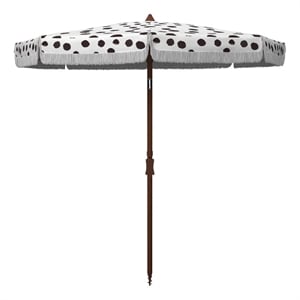 Safavieh Sydney 6.5 Ft Metal and Fabric Beach Umbrella in Black / White