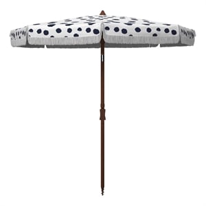 Safavieh Sydney 6.5 Ft Metal and Fabric Beach Umbrella in Navy / White