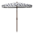 Safavieh Sydney 6.5 Ft Metal and Fabric Beach Umbrella in Navy / White