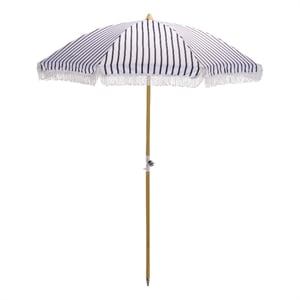 Safavieh Bella 6.5 Ft Metal and Fabric Beach Umbrella in Black