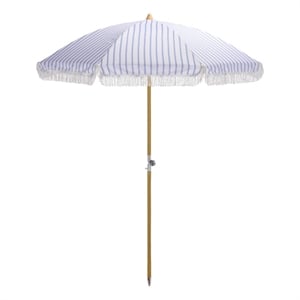 Safavieh Bella 6.5 Ft Metal and Fabric Beach Umbrella in Baby Blue