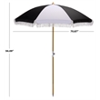 Safavieh Gallo 6.5 Ft Metal and Fabric Beach Umbrella in Black