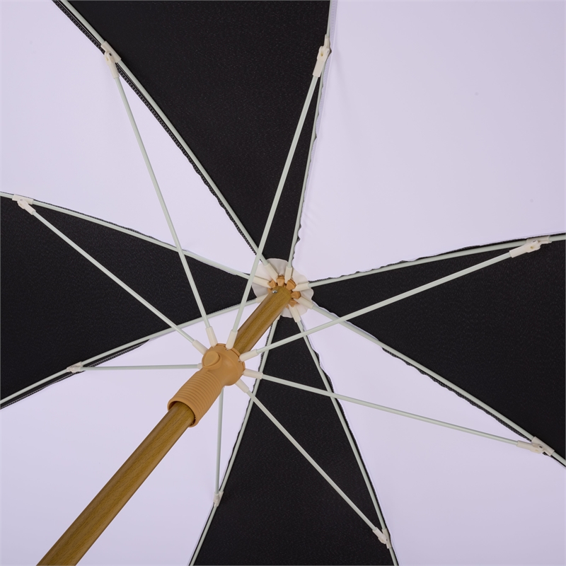 Safavieh Gallo 6.5 Ft Metal and Fabric Beach Umbrella in Black