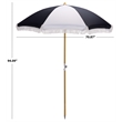 Safavieh Gallo 6.5 Ft Metal and Fabric Beach Umbrella in Navy