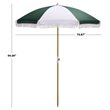 Safavieh Gallo 6.5 Ft Metal and Fabric Beach Umbrella in Green