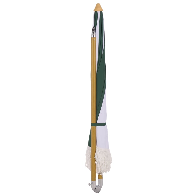 Safavieh Gallo 6.5 Ft Metal and Fabric Beach Umbrella in Green