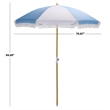 Safavieh Gallo 6.5 Ft Metal and Fabric Beach Umbrella in Baby Blue