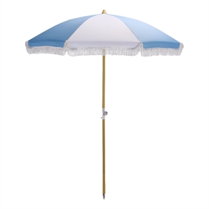 Safavieh Gallo 6.5 Ft Metal and Fabric Beach Umbrella in Baby Blue