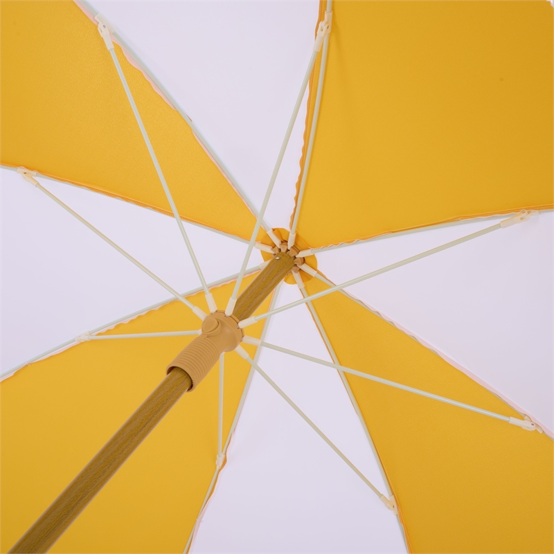 Safavieh Gallo 6.5 Ft Metal and Fabric Beach Umbrella in Yellow