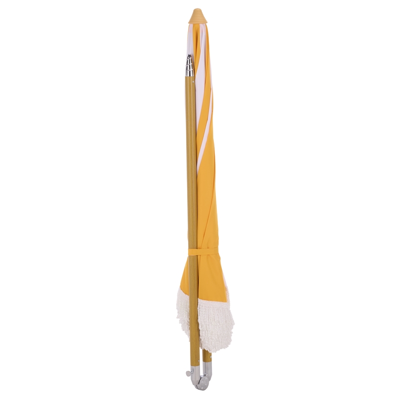 Safavieh Gallo 6.5 Ft Metal and Fabric Beach Umbrella in Yellow