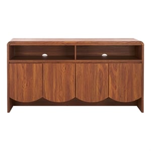 Safavieh Narine 4 Door 2 Shelf Wood  Sideboard/Media in Walnut