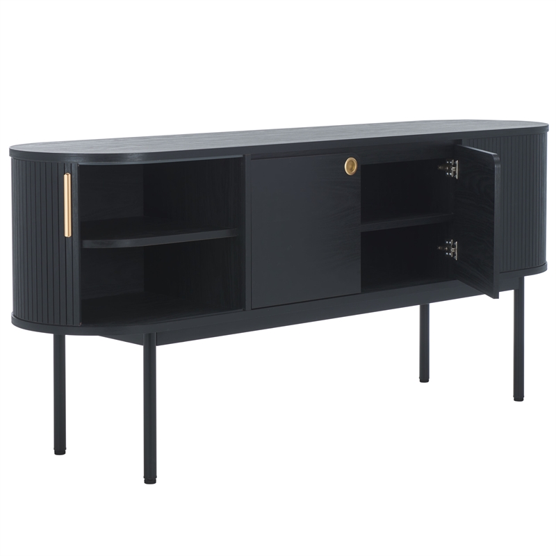 Safavieh Shaelynn 4 Door Wood  Sideboard/Media in Black / Black