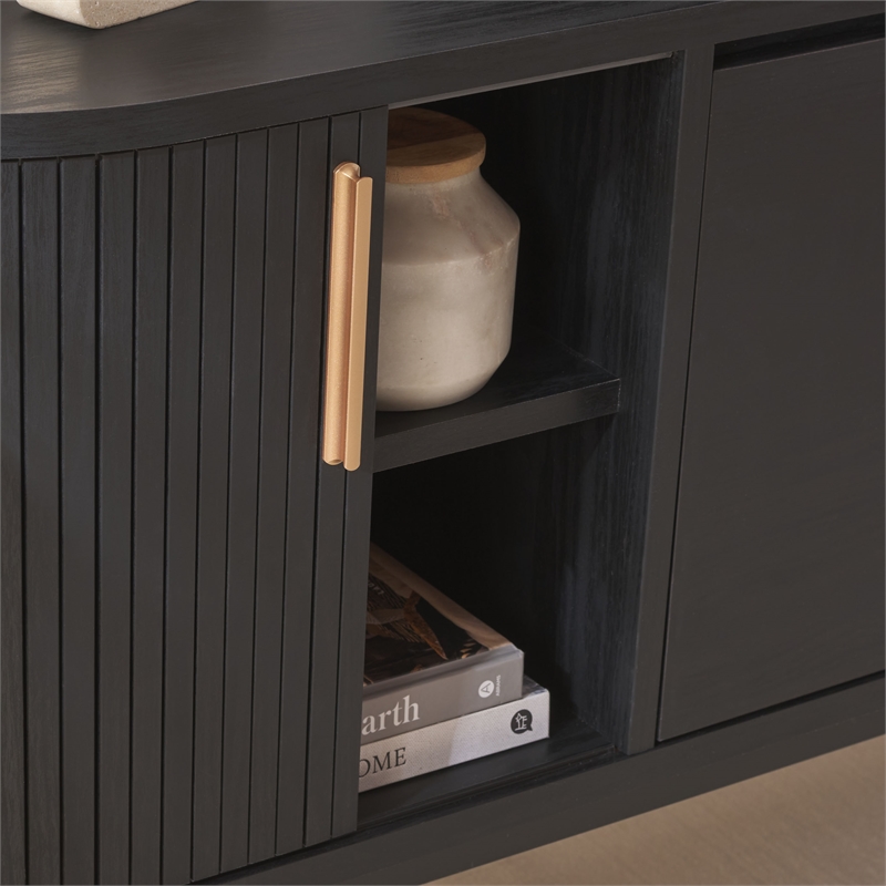 Safavieh Shaelynn 4 Door Wood  Sideboard/Media in Black / Black