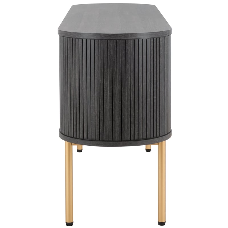 Safavieh Shaelynn 4 Door Wood  Sideboard/Media  in Black / Gold