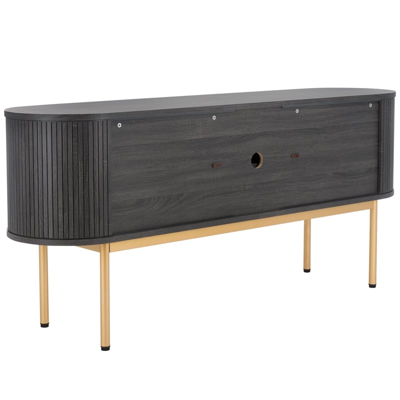 Safavieh Shaelynn 4 Door Wood  Sideboard/Media  in Black / Gold