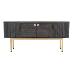 Safavieh Shaelynn 4 Door Wood  Sideboard/Media  in Black / Gold
