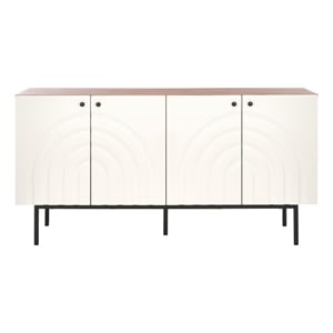 Safavieh Mayln 4 Door Wood and Steel Sideboard/Mediastand in Ivory / White