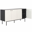 Safavieh Mayln 4 Door Wood and Steel Sideboard/Mediastand  in Black / White