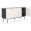 Safavieh Mayln 4 Door Wood and Steel Sideboard/Mediastand  in Black / White