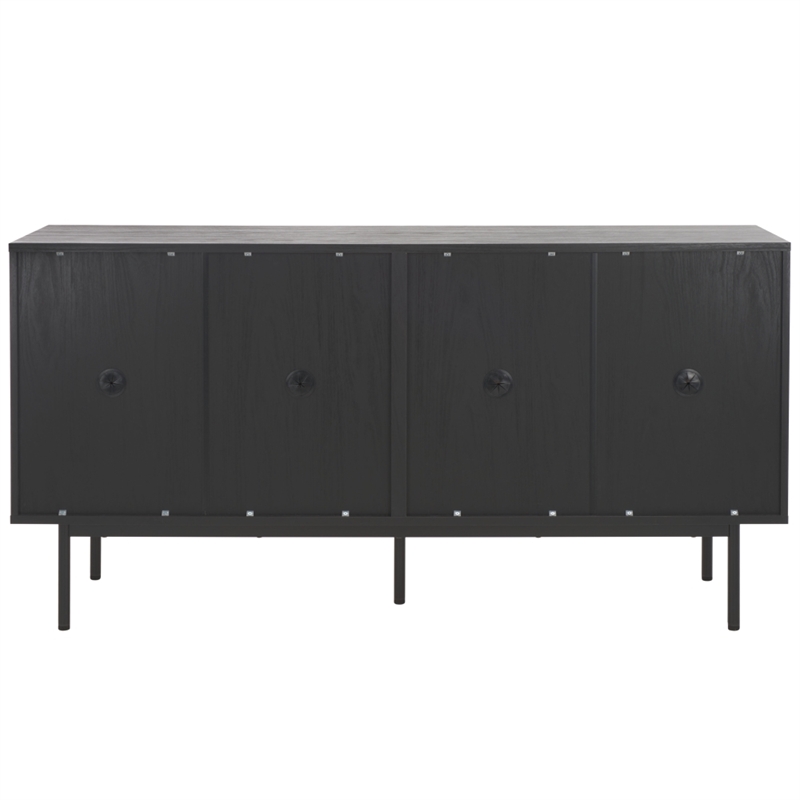 Safavieh Mayln 4 Door Wood and Steel Sideboard/Mediastand  in Black / White