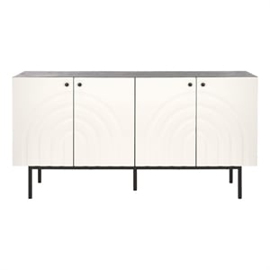 Safavieh Mayln 4 Door Wood and Steel Sideboard/Mediastand  in Black / White